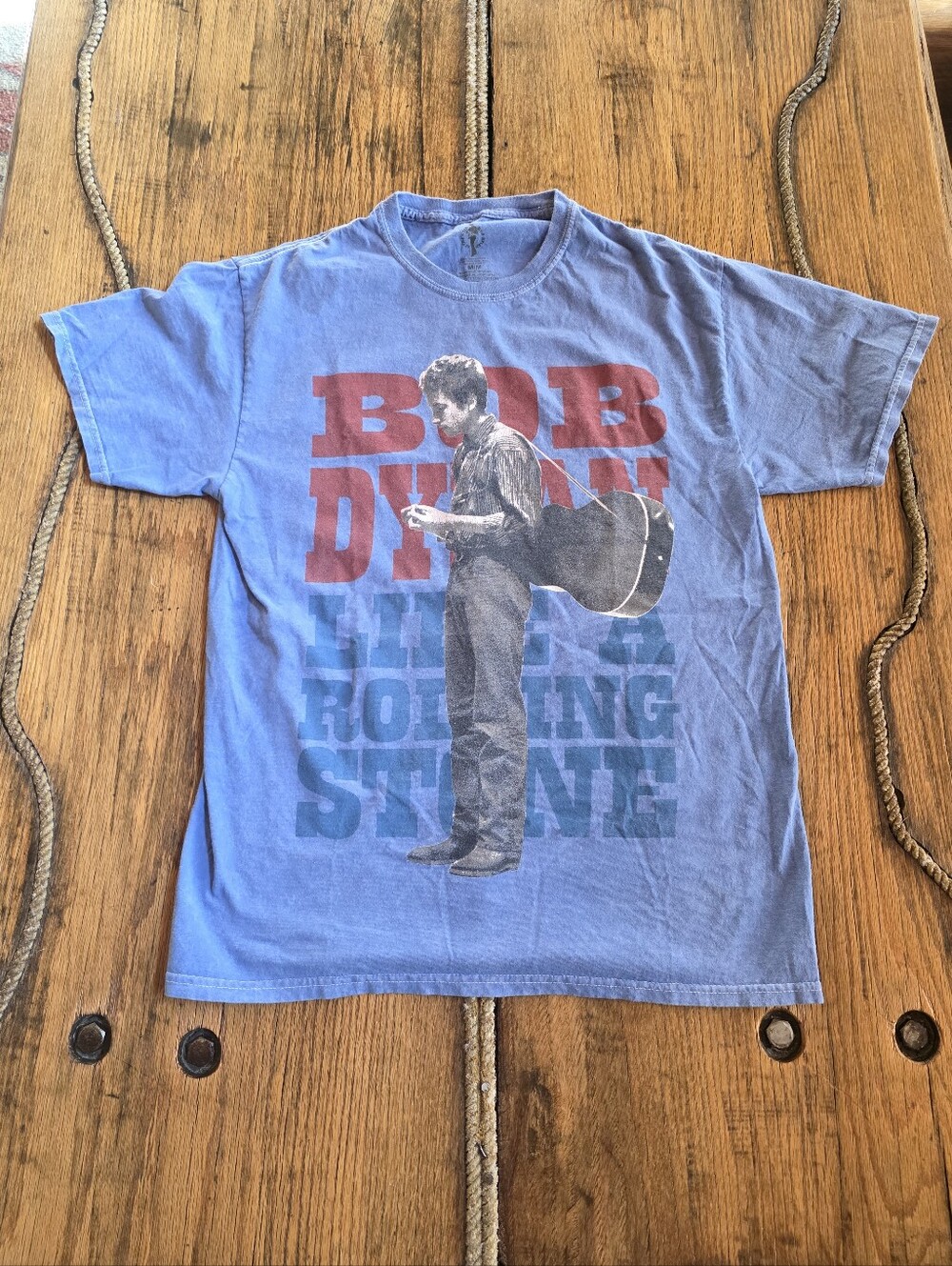 Bob Dylan Like A Rolling Stone Blue Red Tee Shirt Mens Medium